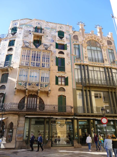 Art Nouveau Edifício Estilo Moderno Palma Maiorca Ilhas Baleares Espanha — Fotografia de Stock