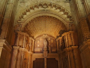 Palma, Mallorca 'daki La Seu Katedrali' ne giriş kapısı, Balearic Adaları, İspanya