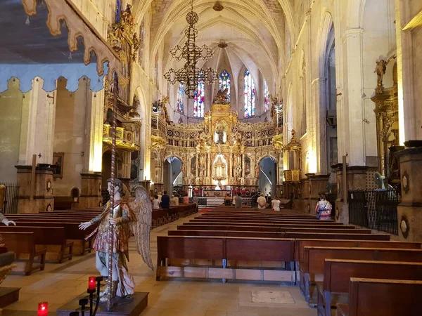 Nave Basilica Franzesc Palma Mallorca Balearic Islands Spain — Stock Photo, Image