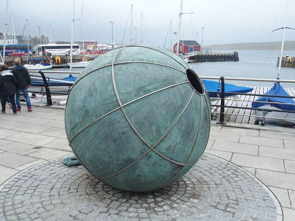 Denkmal Lighsome Booy Von Joe Chapman Hafen Von Lerwick Shetlandinseln — Stockfoto
