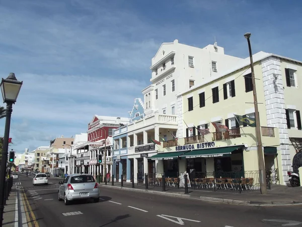 Front Caddesi 'ndeki tarihi binalar (ana cadde), Hamilton, Grand Bermuda, Bermudas