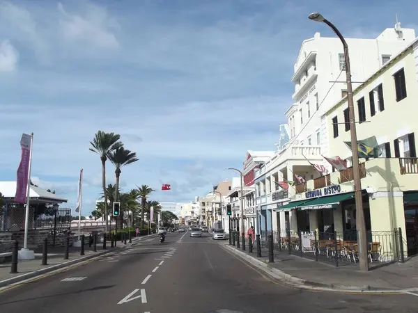 Front Caddesi 'ndeki tarihi binalar (ana cadde), Hamilton, Grand Bermuda, Bermudas