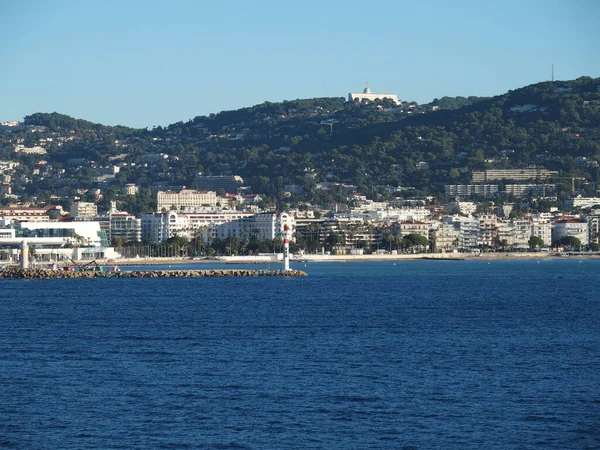 Cannes Franciaország Városkép Része Fesztiválközponttal Szálloda Apartmanházakkal — Stock Fotó