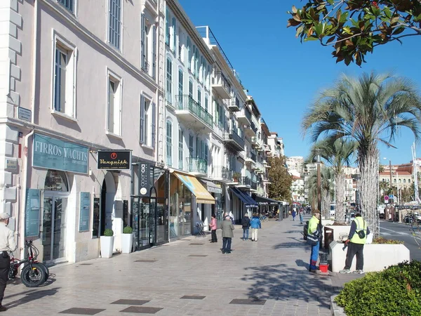 Quai Piere Havenpromenade Van Cannes Frankrijk — Stockfoto