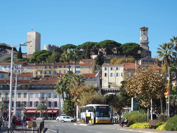 View Castle Hill Castle Cannes France Tower Notre Dame Esperance —  Fotos de Stock