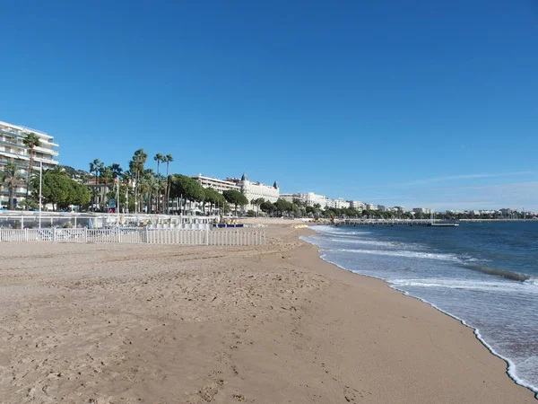 Famoso Paseo Croisette Playa Horizonte Cannes Francia —  Fotos de Stock