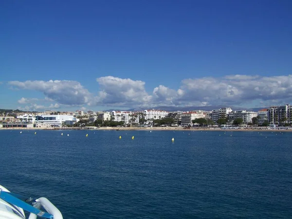 Skyline Cannes France Hotels Aparment Buildings Left Famous Festival Centre — 스톡 사진