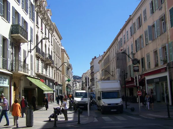 Cena Rua Movimentada Cannes França — Fotografia de Stock