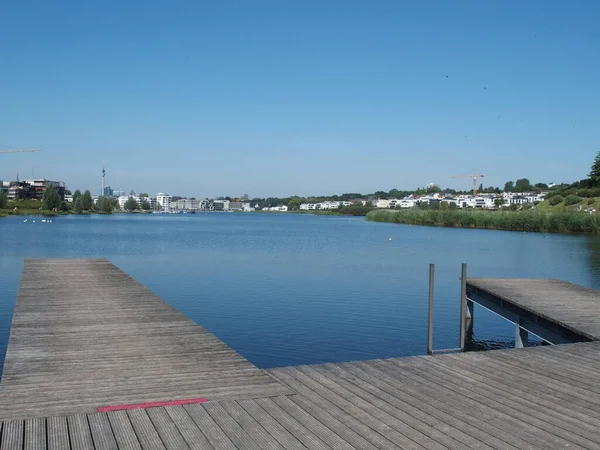 View Phoenix Lake Dortmund Suburb Hoerde North Rhine Westphalia Germany — Stockfoto