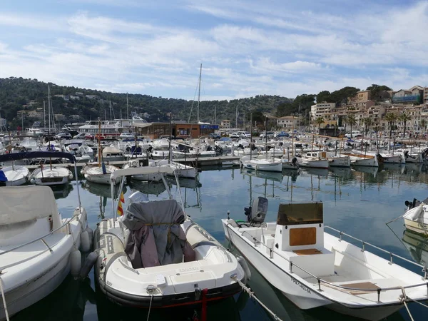 Port Soller Marina Mallorca Balearerna Spanien — Stockfoto