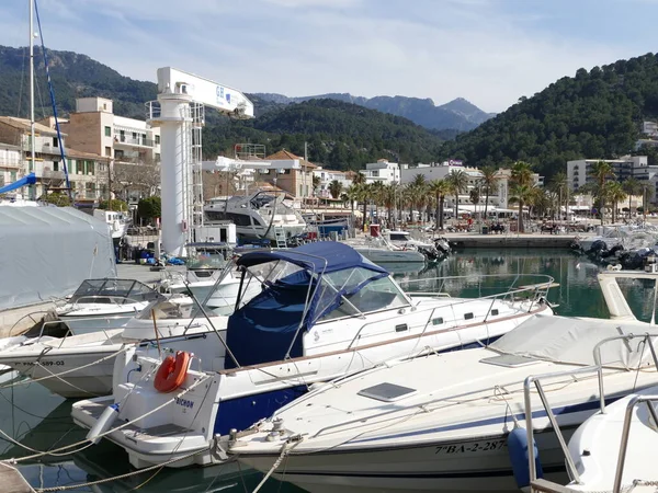 Scenery Port Soller Harbour Mallorca Balearic Islands Spain — Stock Photo, Image