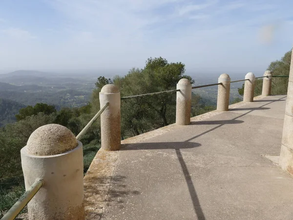 Uitzicht Vanaf Puig Berg San Salvador Vlaktes Bergen Van Mallorca — Stockfoto