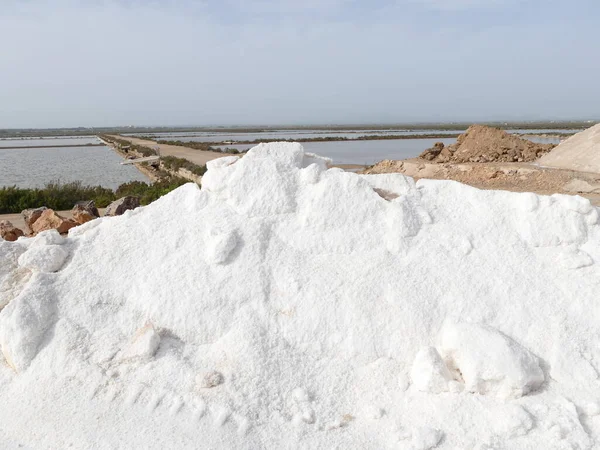 Glistening Mountains Salt Salt Fields Trenc Mallorca Balearic Islands Spain — Stock Photo, Image