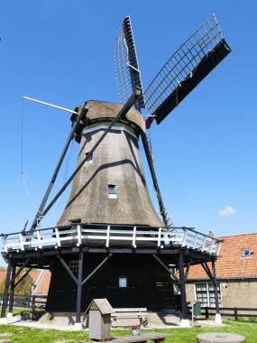 Hollanda Sloten (Frizce) Sleat, Friesland, Hollanda 'da tarihi değirmen 