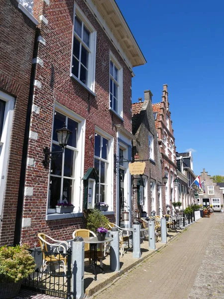 Voorstreek Street Restaurants Cafes Dutch Sloten Frisian Sleat Friesland Países — Fotografia de Stock