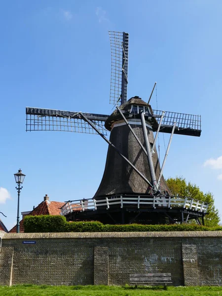 Historic Mill Kaai Dutch Sloten Frisian Sleat Friesland Netherlands — Stock Photo, Image