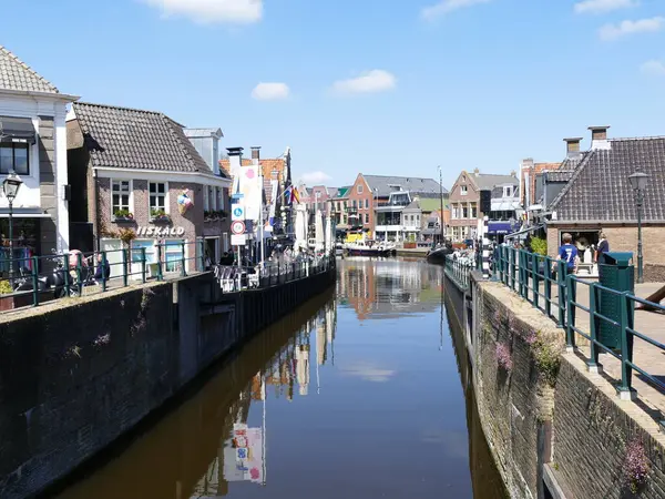 Entrada Esclusa Lemmer Frisia Lemmer Ciudad Portuaria Ijsselmeer Lago Muy —  Fotos de Stock