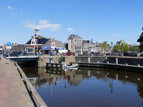 Uitzicht Naar Het Centrum Van Lemmer Fries Lemmer Havenstad Aan — Stockfoto