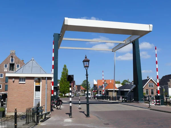 Most Přes Kanál Holandský Lemmer Fríský Lemmer Přístavní Město Ijsselmeer — Stock fotografie