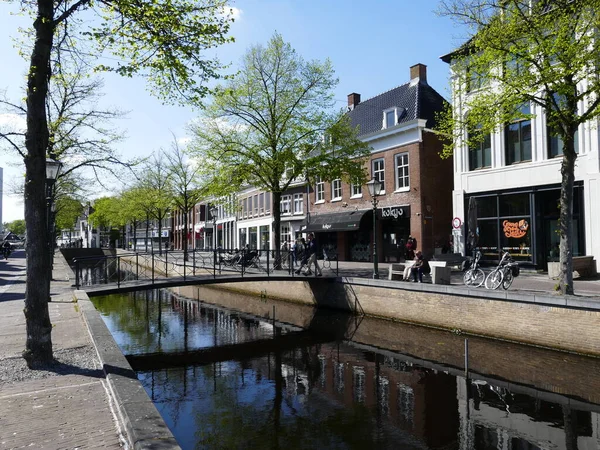 Canal Dutch Heerenveen Frisian Hearrenfean Frisia Países Bajos —  Fotos de Stock