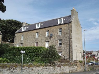 Scalloway 'deki tarihi ev, Orkney Adaları, İskoçya, Birleşik Krallık