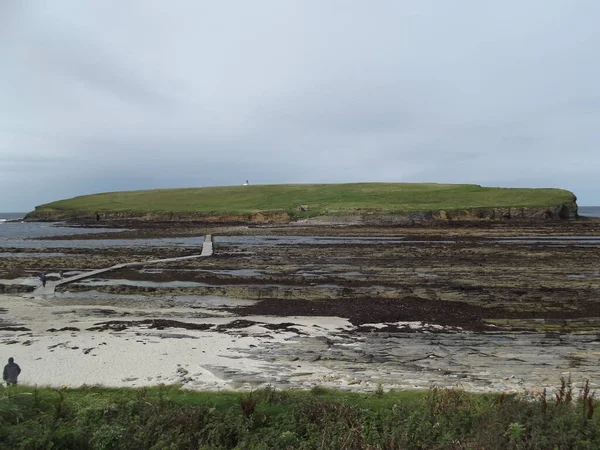 View Brough Birsay Uninhabeted Tidal Island Middle Left Causeway Birsay — Stock Photo, Image