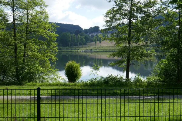 View First Basin Sorpe Water Reservoir Sauerland North Rhine Westphalia — Stock Photo, Image