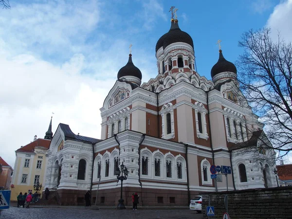 Den Rysk Ortodoxa Katedralen Alexander Nevsky Tallinn Estland — Stockfoto