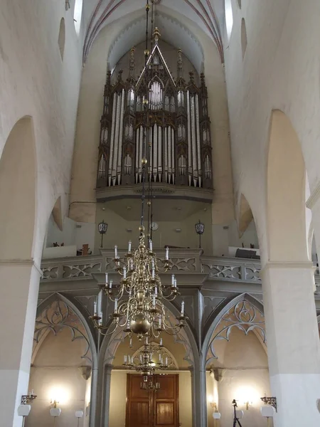 Orgel Och Galleri Olais Kyrka Tallinn Estland — Stockfoto