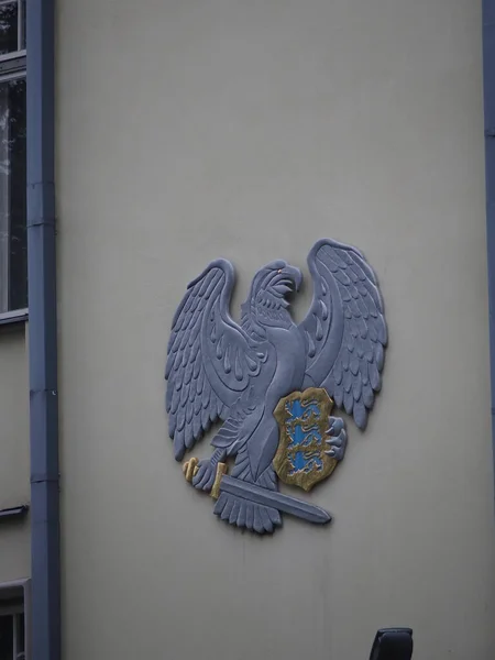 Armoiries Aigle Sur Une Façade Tallinn Estonie — Photo