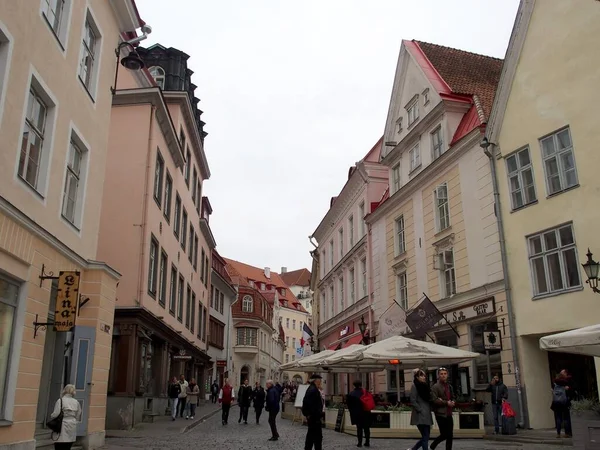 Rua Pedonal Tallinn Estónia — Fotografia de Stock