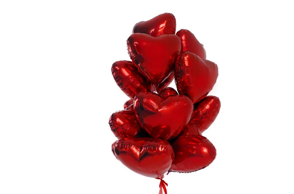 Conjunto Balões Gel Vermelho Para Festa Dia Dos Namorados Fundo — Fotografia de Stock