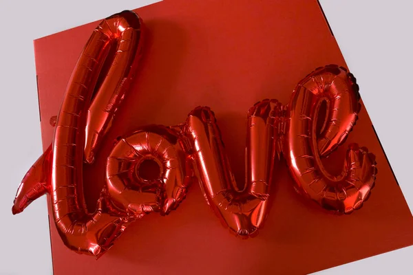 Letras Vermelhas Amor Para Festa Dia Dos Namorados Fundo Branco — Fotografia de Stock