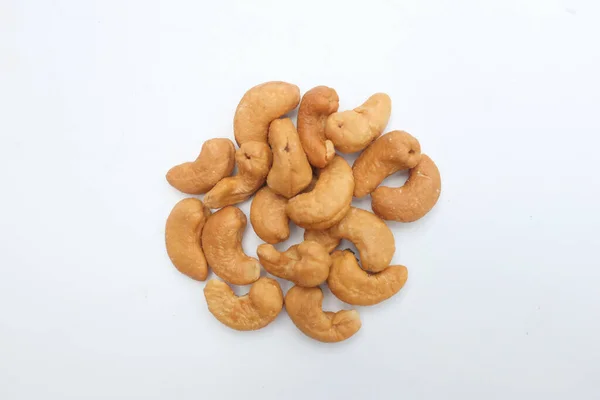 Roasted Cashew Nuts Isolated White Background Healthy Food Weight Loss — 스톡 사진