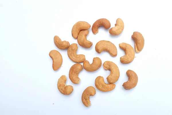 Roasted Cashew Nuts Isolated White Background Healthy Food Weight Loss — 스톡 사진