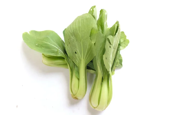 Fresh Green Bok Choy Chinese Cabbage Isolate White Background — Stock Photo, Image