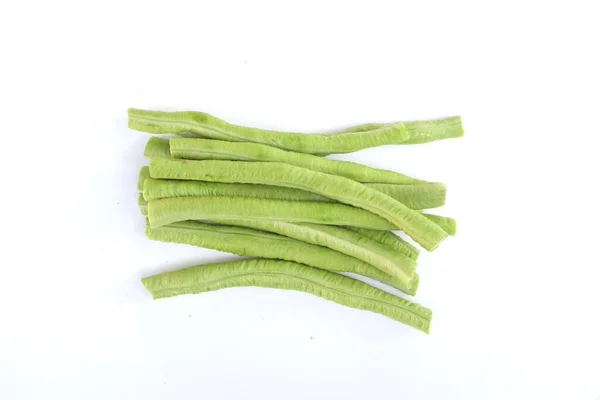 Sliced Yard Long Bean Vegetable Isolate White Background — Stock Photo, Image