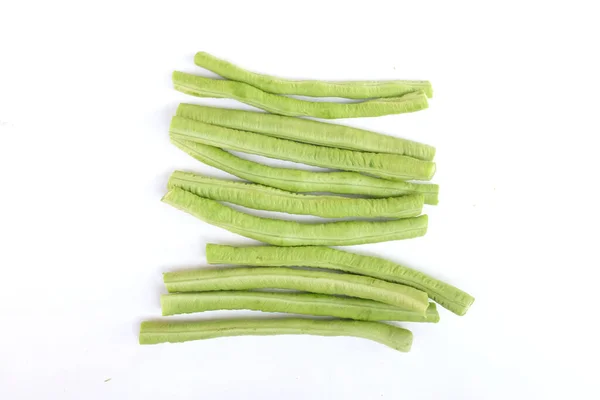 Sliced Yard Long Bean Vegetable Isolate White Background — Photo