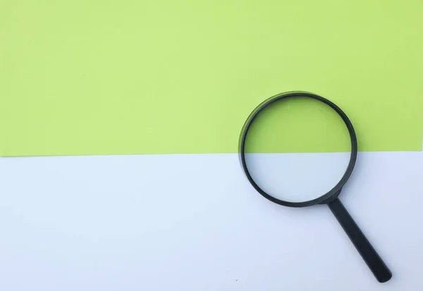 Magnifying Glass Isolated Green White Background — Foto Stock