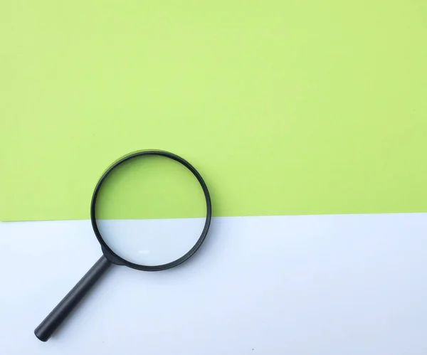Magnifying Glass Isolated Green White Background — Foto Stock