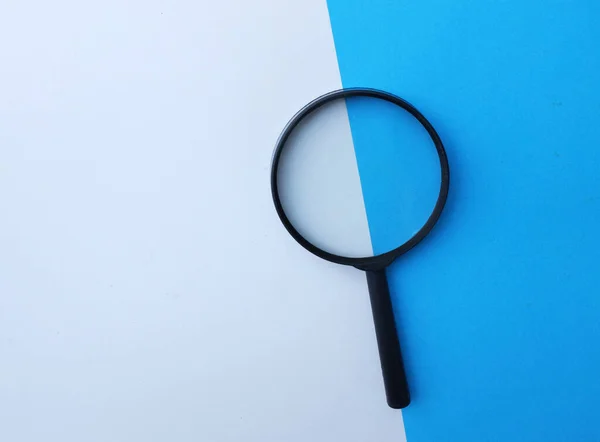 Magnifying Glass Isolated Blue White Background — Photo