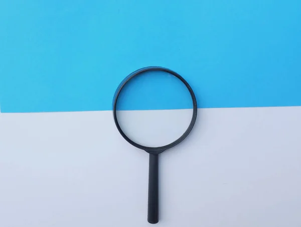 Magnifying Glass Isolated Blue White Background — Photo