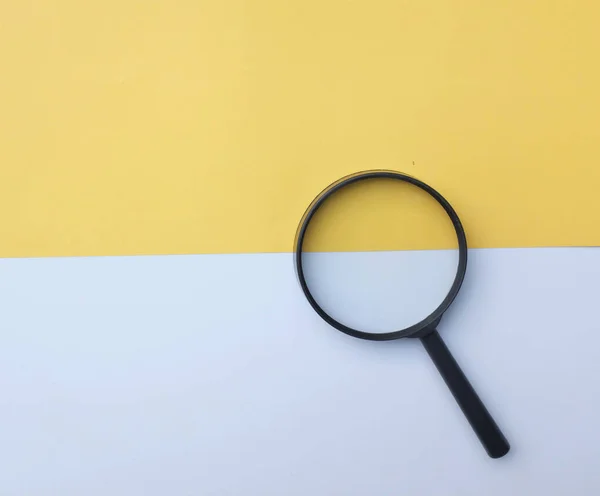 Magnifying Glass Isolated Yellow White Background — Foto Stock