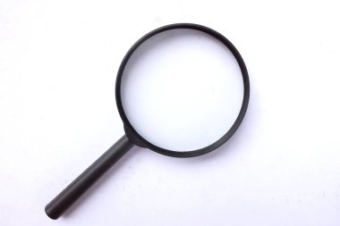 loupe or magnifying glass as internet search symbol isolate on a white background