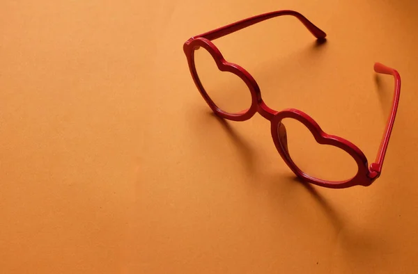 Copy Space Red Heart Shaped Sunglasses Isolate White Background Accessories — Fotografia de Stock