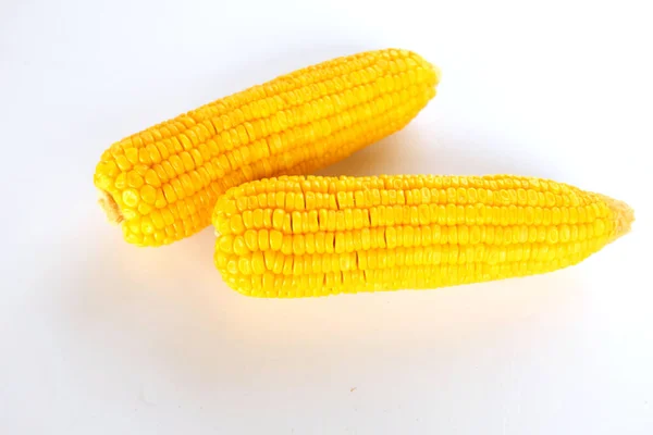 Delicious Boiled Sweet Corn Isolate White Background — 스톡 사진