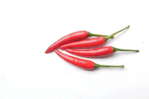 Top View Flat Lay Fresh Organic Chili Spur Pepper Cayenne — Stock Photo, Image