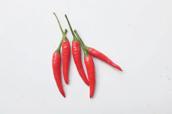 Top View Flat Lay Fresh Organic Chili Spur Pepper Cayenne — Stock Photo, Image