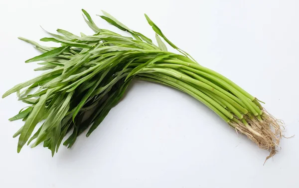 Top View Flat Lay Fresh Green Water Spinach Chinese Spinach — стоковое фото