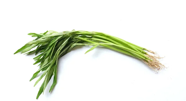 Top View Flat Lay Fresh Green Water Spinach Chinese Spinach — Stockfoto